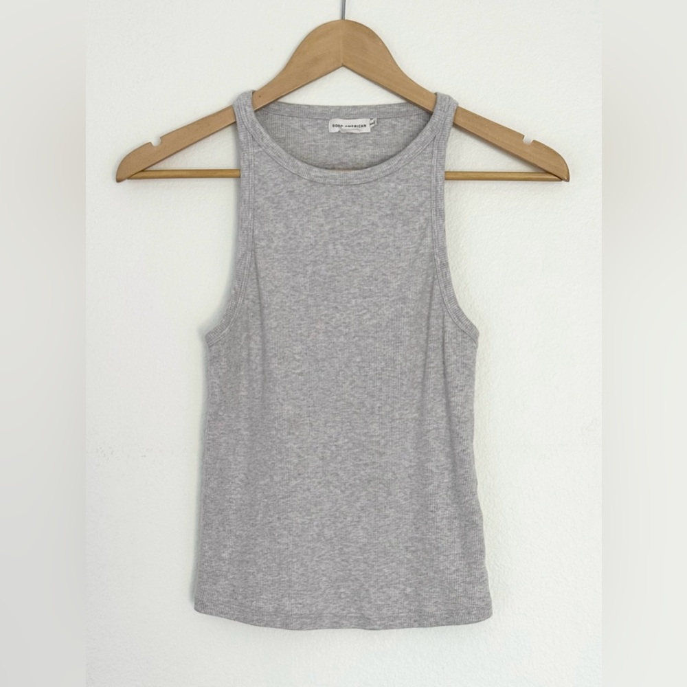 Heather Gray Ribbed Tank by Good American Size Medium